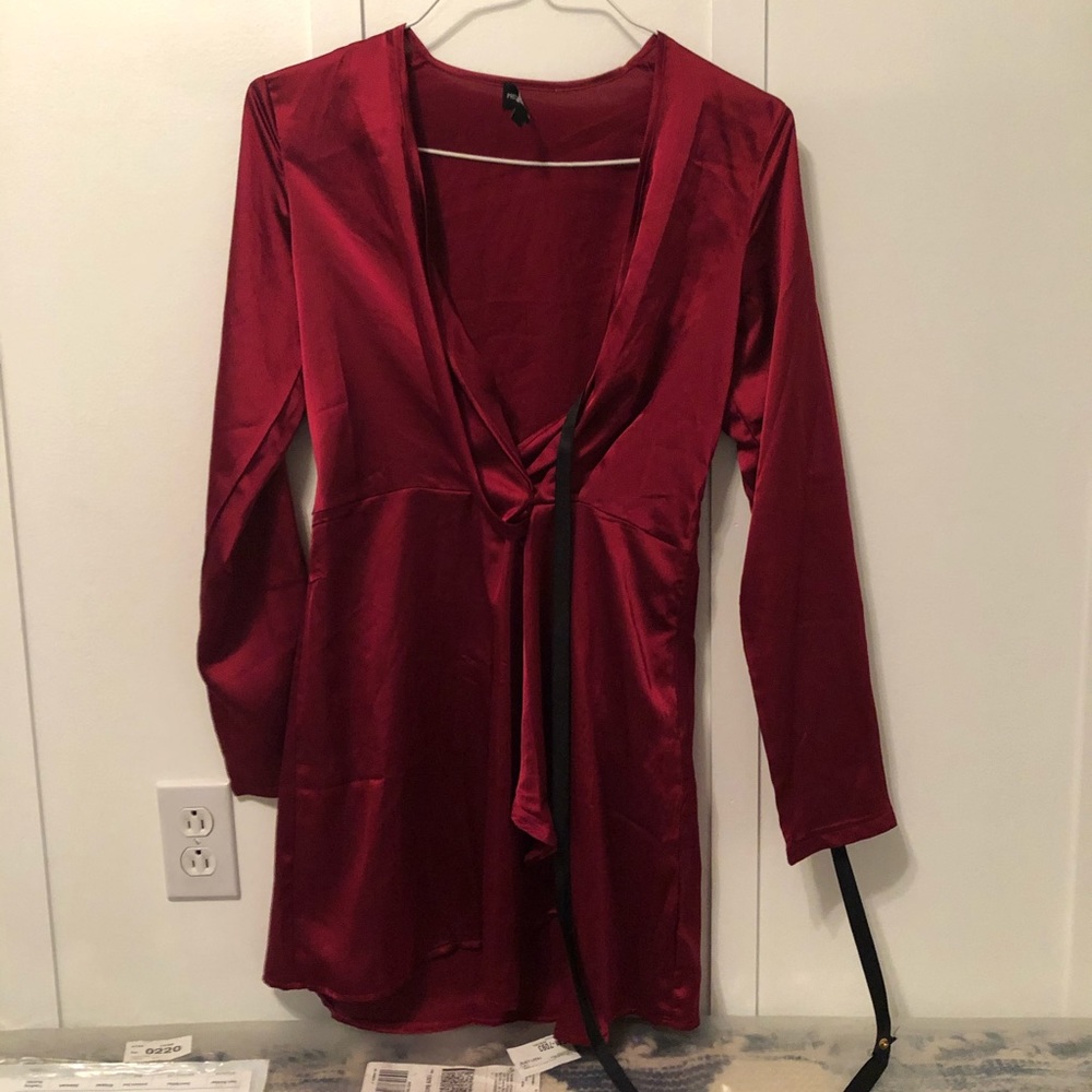 Plunging neck line dress